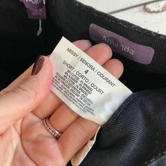 Gloria Vanderbilt Black Amanda Straight Leg High Rise Cotton Denim Jean - Picture 7 of 8